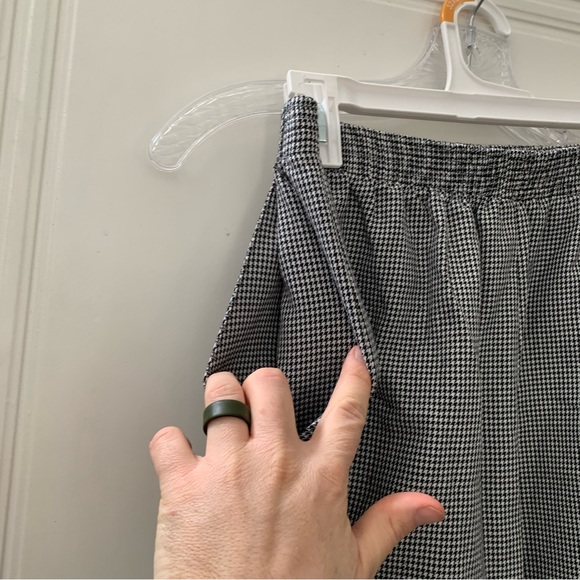 Tapered Micro-checkered Ankle Pant Chef Baggy Elastic Waist Paperbag Pull On - Picture 5 of 7